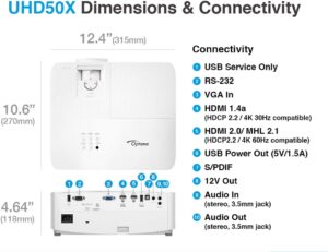 Optoma UHD50X specifications 