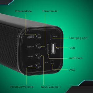 Zebronics ZEB-VITA Wireless Bluetooth 10W Portable Bar Speaker Specifications